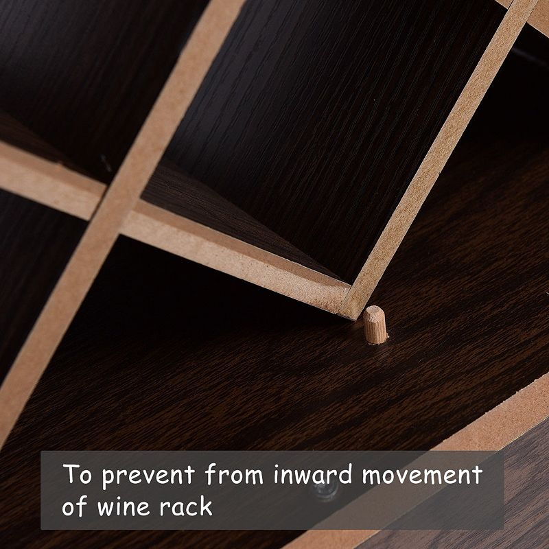 Wall Mount Wine Rack with Glass Holder and Storage Shelf-Walnut