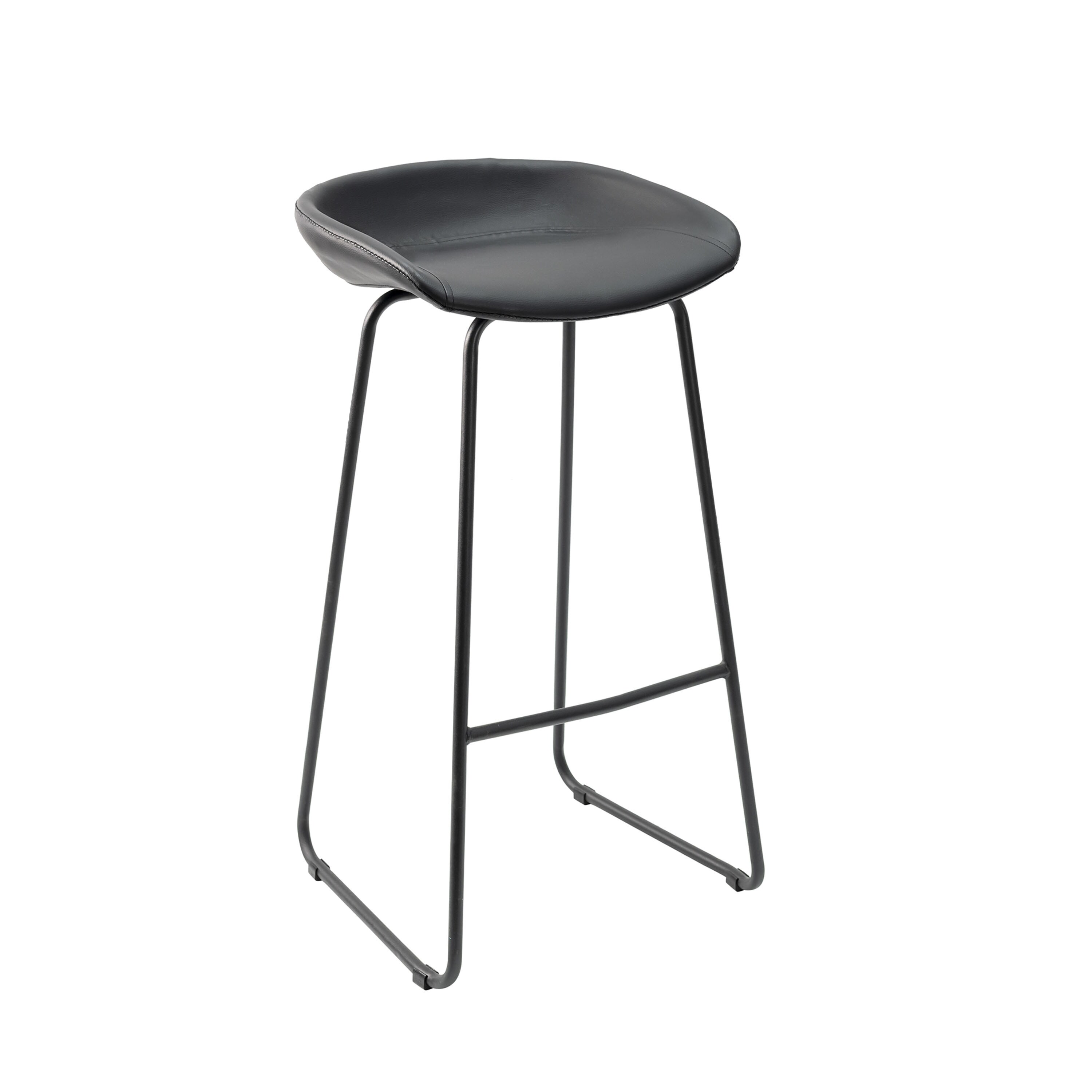 Set Of 4 Barstools with Black Metal Legs - 18.5 in. W x 17.7 in. D x 34.65 in. H