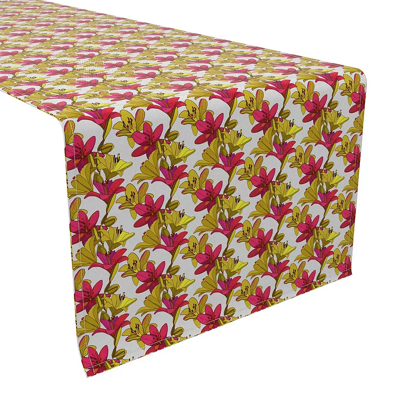 Table Runner， 100% Cotton， 16x72， Floral 87