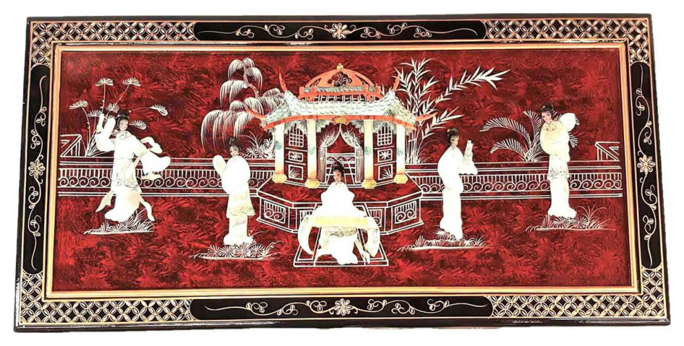 Ball And Claw Lacquer Mother of Pearl Inlaid Dragon Coffee Table  French Red   Asian   Coffee Tables   by Oriental Furnishings  Houzz