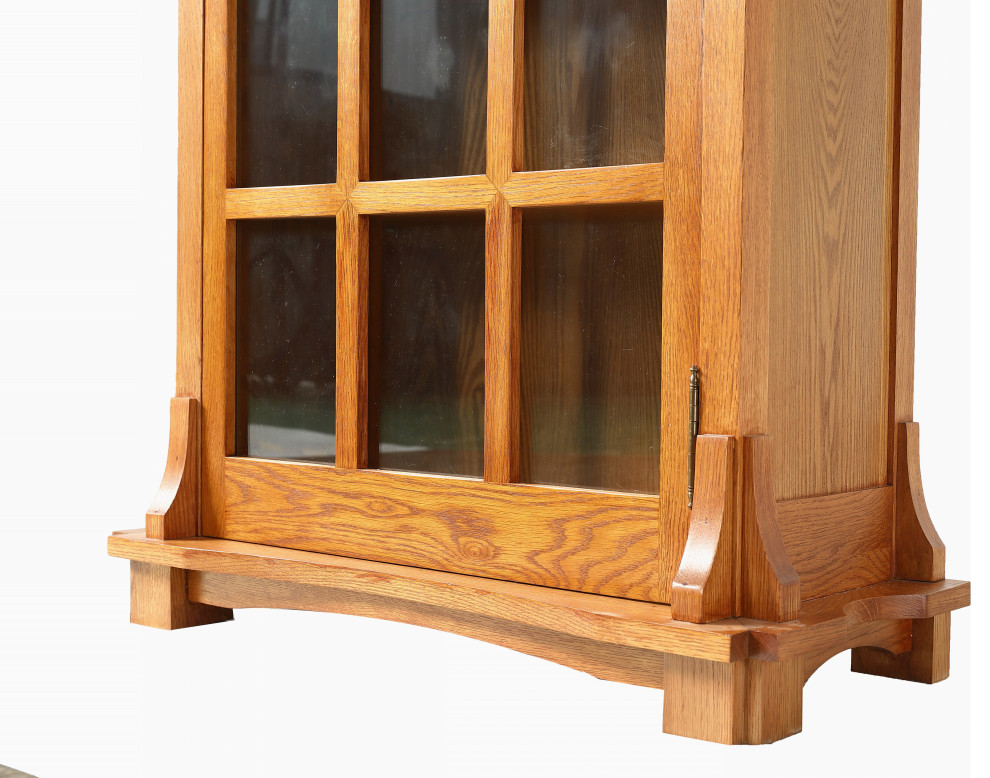 Crafters and Weavers Mission Solid Oak Display Bookcase (2 Colors Available)   Craftsman   Bookcases   by Homesquare  Houzz