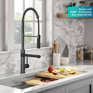 KRAUS Artec Pro Pull-Down Single Handle Kitchen Faucet with Pot Filler in Matte Black  Spot Free Black Stainless Steel KPF-1604MBSFSB