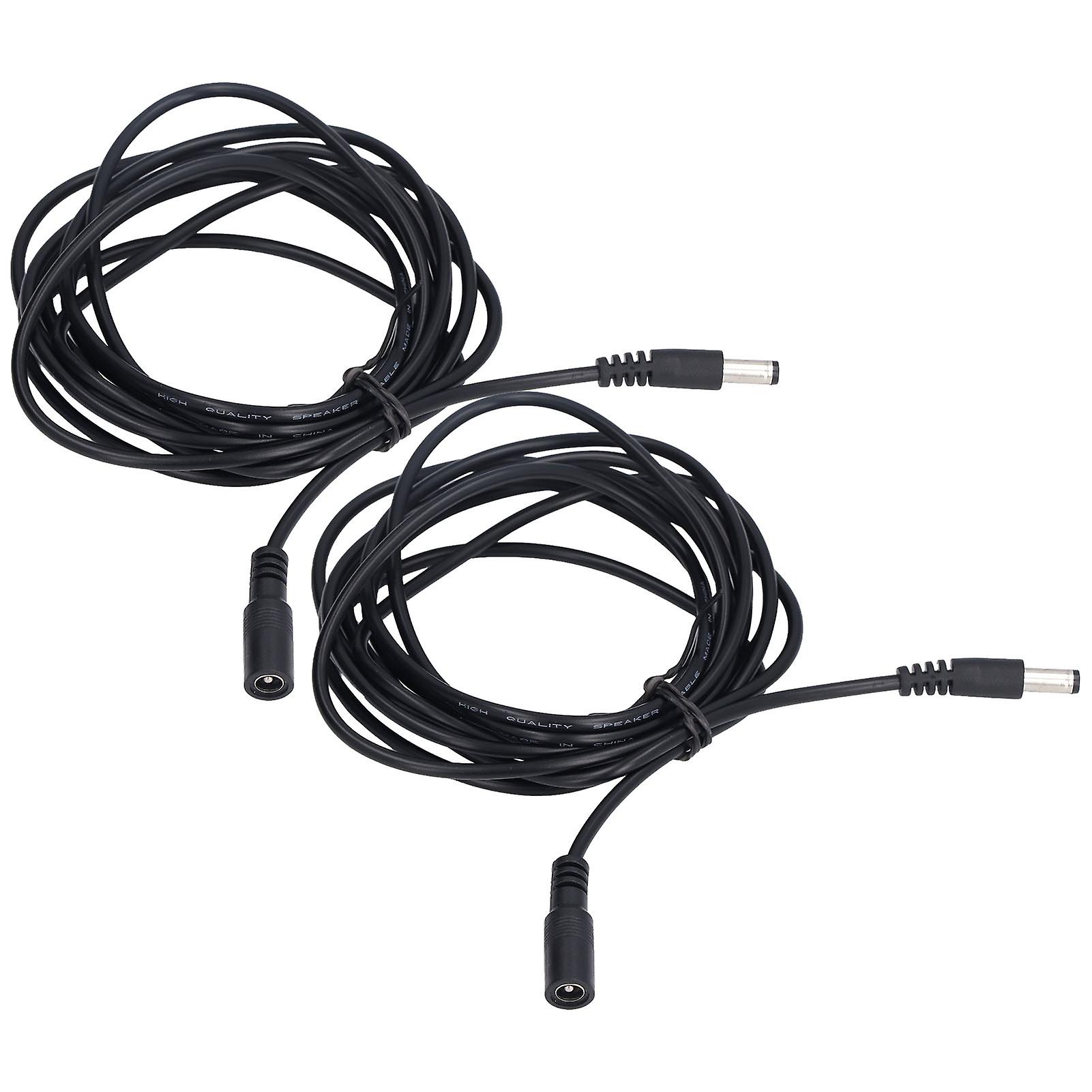 2pcs Led Solar Light Extension Cord Monitoring Power Connection Cable 5.5x2.1mm Dc12v 24v