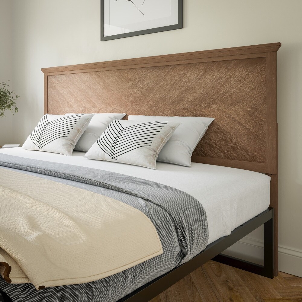 Contemporary Herringbone Patterned Headboard Only