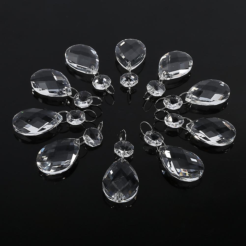 10pcs Clear Glass Crystal Prisms Chandelier Pendant Light Lamp Part Drops Diy Accessories