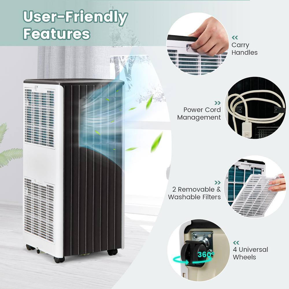 Gymax 8000 BTU ASHRAE Portable Air Conditioner 3-in-1 AC Unit with Cool Dehumidifier Fan Sleep Mode GYM11466