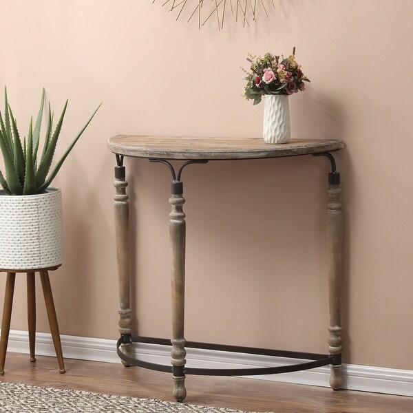 The Gray Barn Robin Road Wood Rustic Half Moon Table