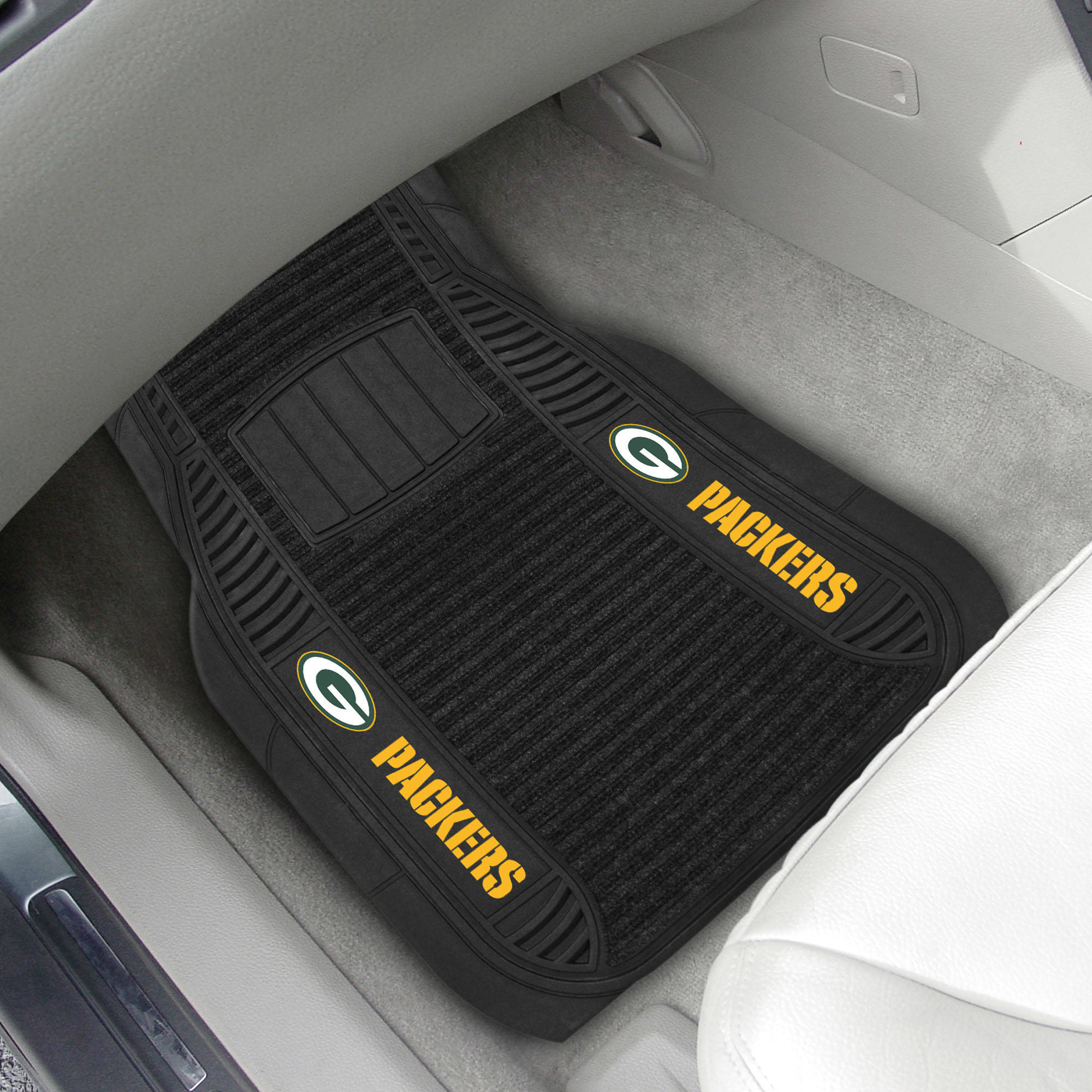 Green Bay Packers Two-Piece Deluxe Car Mat Set - No Size