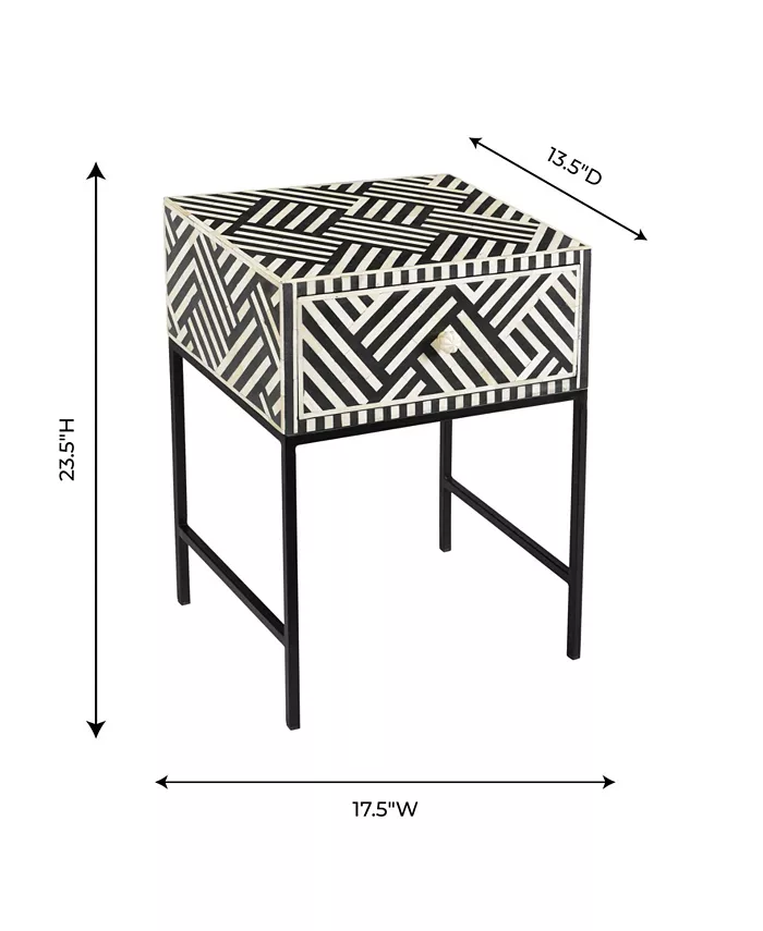 TOV Furniture Noire Bone-Inlay Side Tableandnbsp;