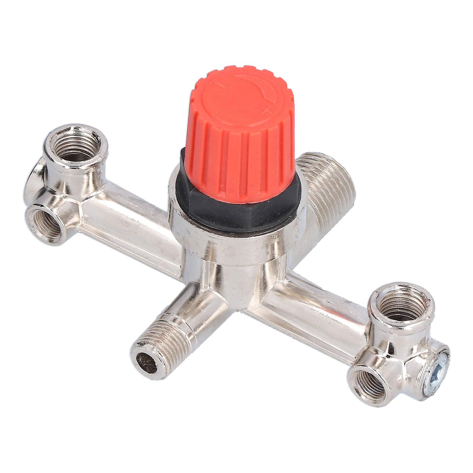 Air Compressor Switch Tube Double Outlet Metal Valve Nonadjustable Fitting Accessory