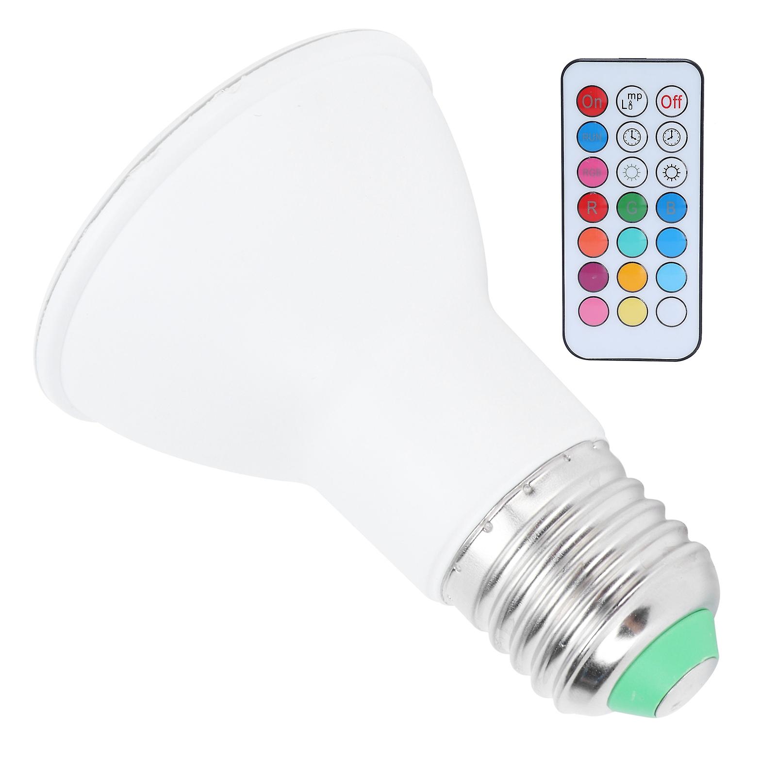 10W RGBW Spotlight with Timing Remote Control E27 Color Changing Light Bulb 85‑265V