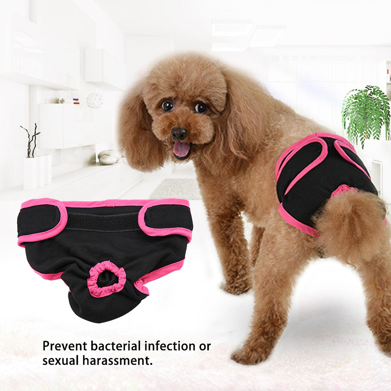 Dog Polyester Pants Puppy Underwear Female Physiological Pants Pet Sanitary Diaper (black Xs)