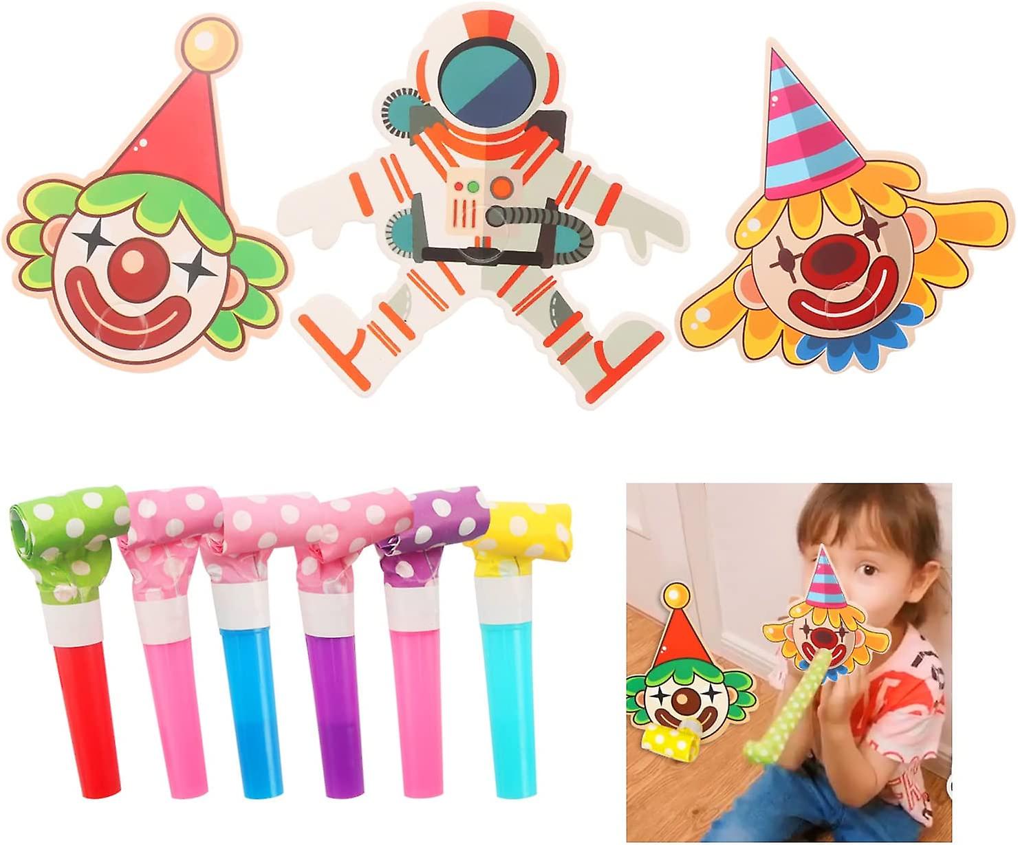30 Pieces Character Party Horn Noisemakers Birthday Blow Horns Blowouts Whistles Party Favors Party Blower(3 Kinds Profession)