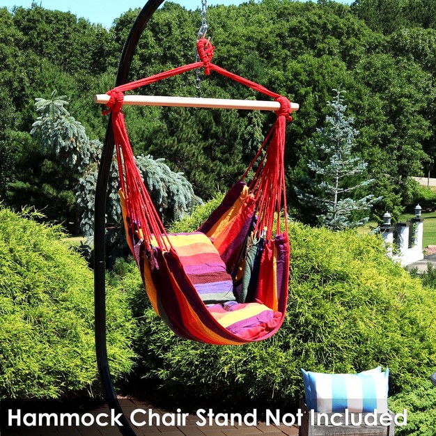 Sunnydaze Double Cushion Hanging Rope Hammock Chair Swing For Backyard And Patio 2 pack