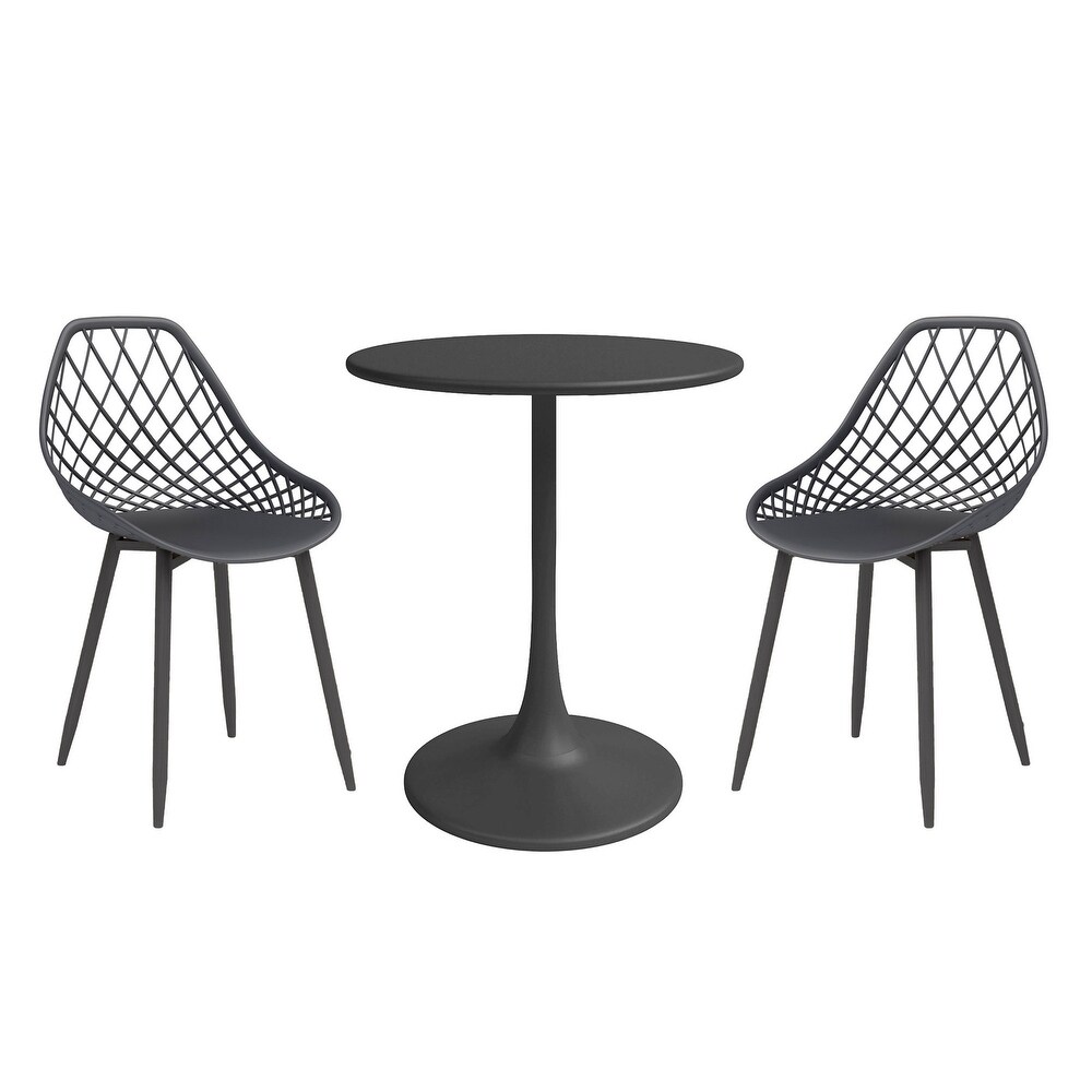 Kurv 3 Piece Bistro Set  Weather Resistant  Indoor/Outdoor