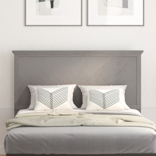 Solid Wood Herringbone Patterned Headboard Only - - 37825685