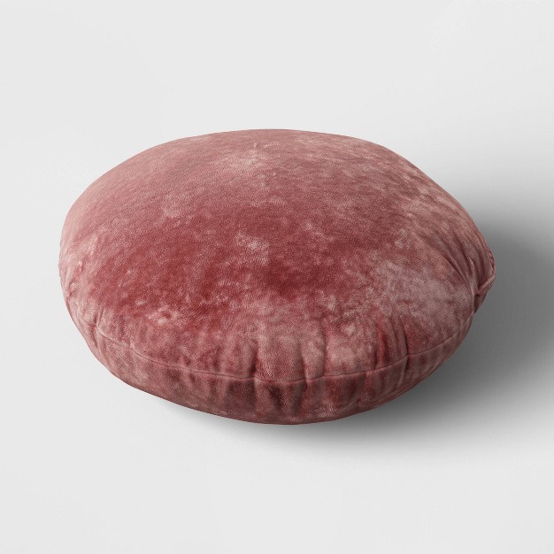 Lustrous Velvet Round Throw Pillow