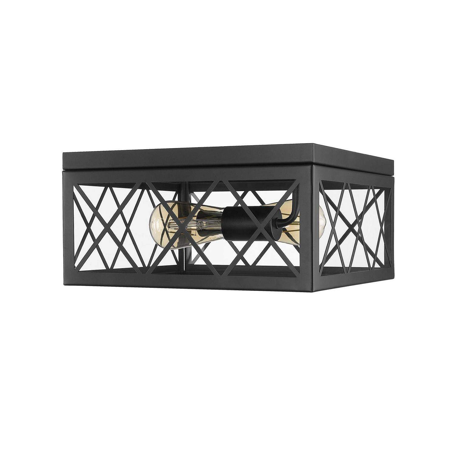 Ove Decors Gamma 2-Light Ceiling Flush Mount in Black