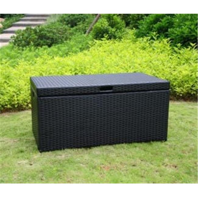 Jeco Inc. Outdoor 70 Gallon Wicker Deck Storage Box