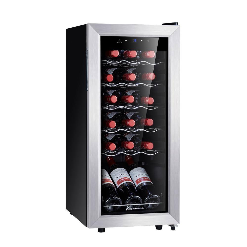 Kalamera Single Zone 18-Bottle Free Standing Compressor Wine Cooler with Glass Door KRC-18SS