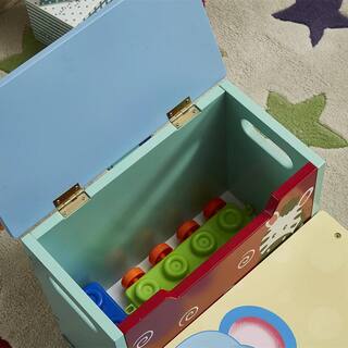 Tatayosi Blue MDF Animal Step Stool for Kids Top panel can be opened J-H-B05367932