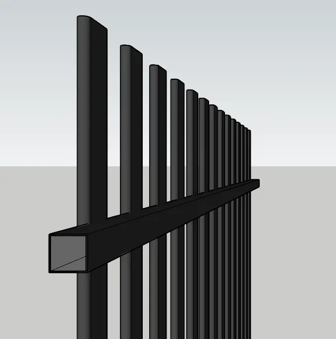 Strong powder coated blade vertical 75mm x 16mm oval pickets pre galvanized welded steel fence panels.