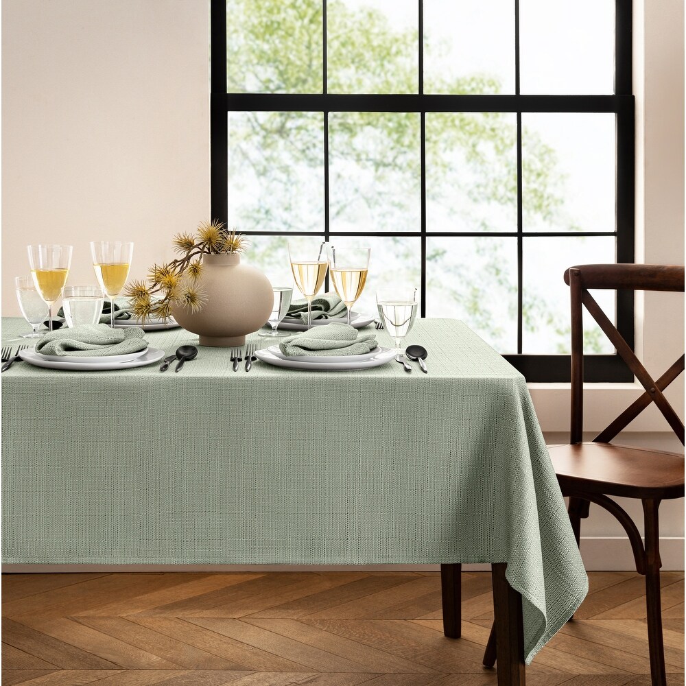 Laurel Solid Texture Water and Stain Resistant Tablecloth