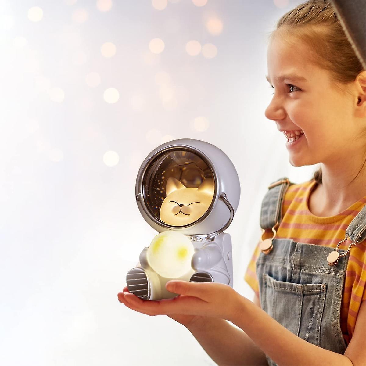 Cute Spaceman Led Night Light Nursery Astronaut Moon Lamps Galaxy Guardian Desktop Decoration Light Birthday Gift (space Cat)