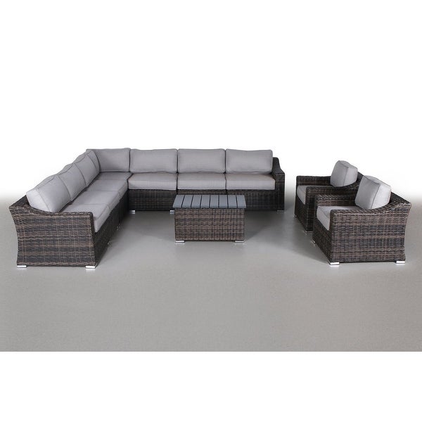 10 Piece Sectional Seating Group with Cushions - Overstock - 27901266