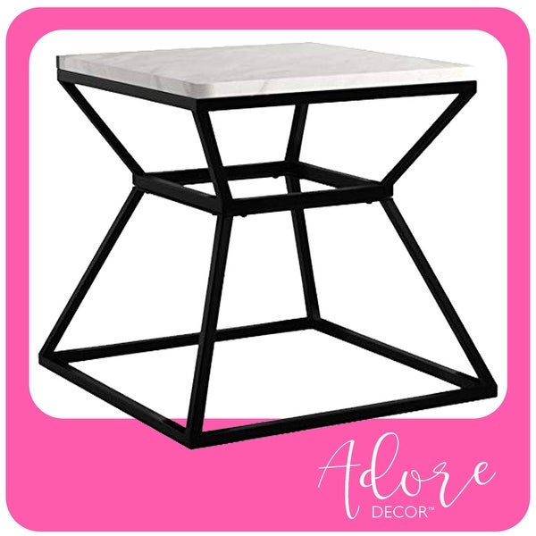 Adore Decor Audrey Marble Side Table