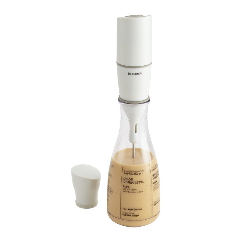 BonJour Chef's Tools Plastic Salad Dressing Carafe and Handheld Mixer， 12 oz， Salad Chef