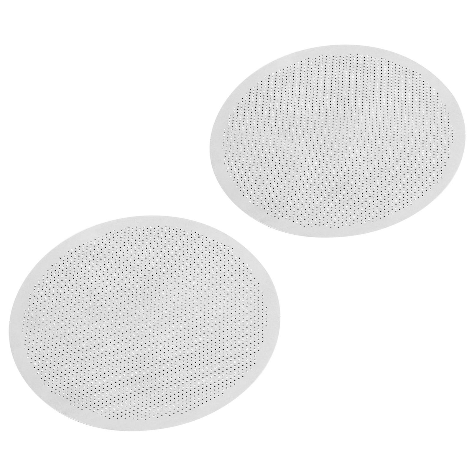 2Pcs Reusable 304 Stainless Steel Round Coffee Filter Screen Mesh Coffee Maker Accessory