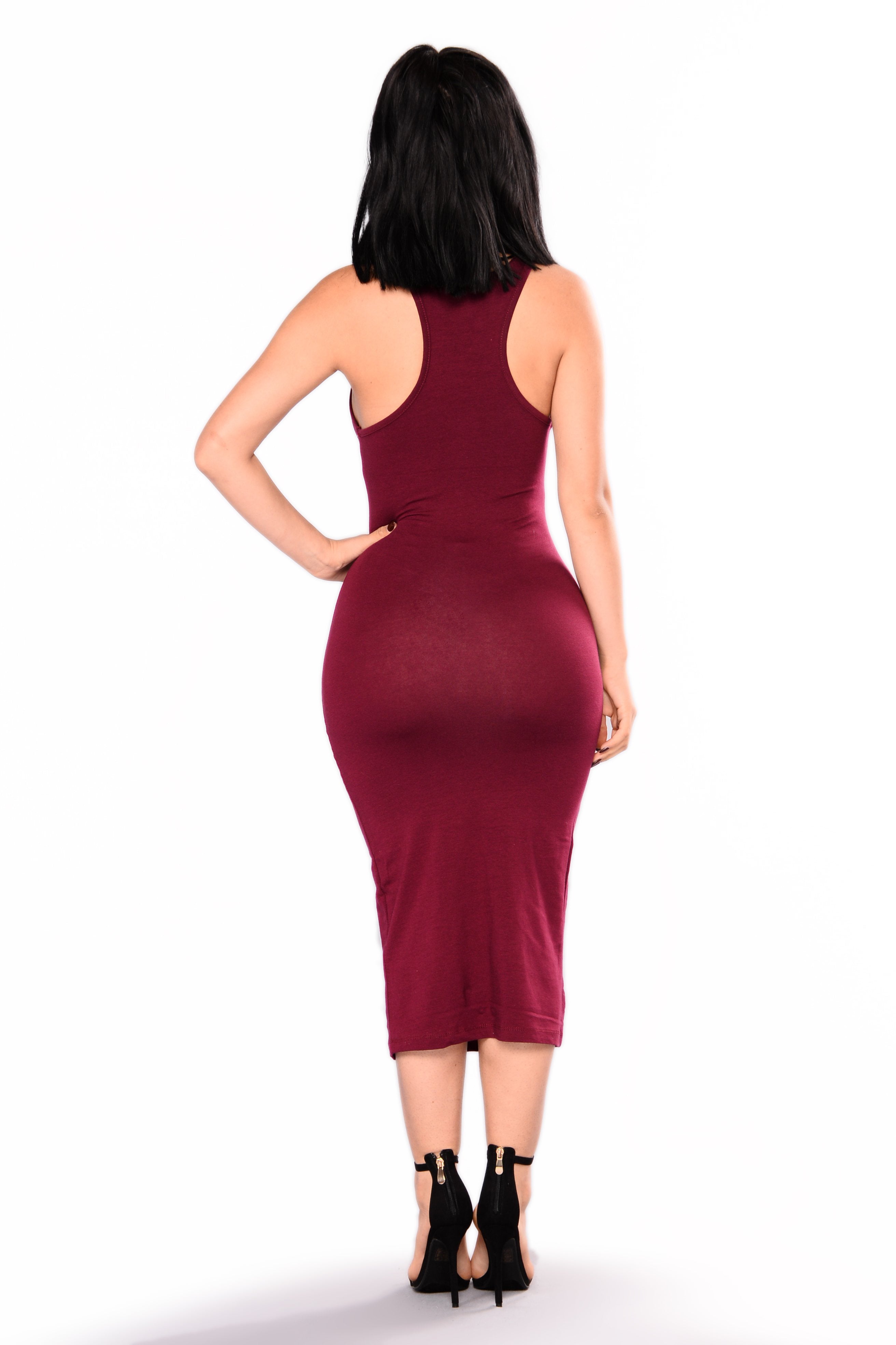 Breyanda Midi Dress - Wine