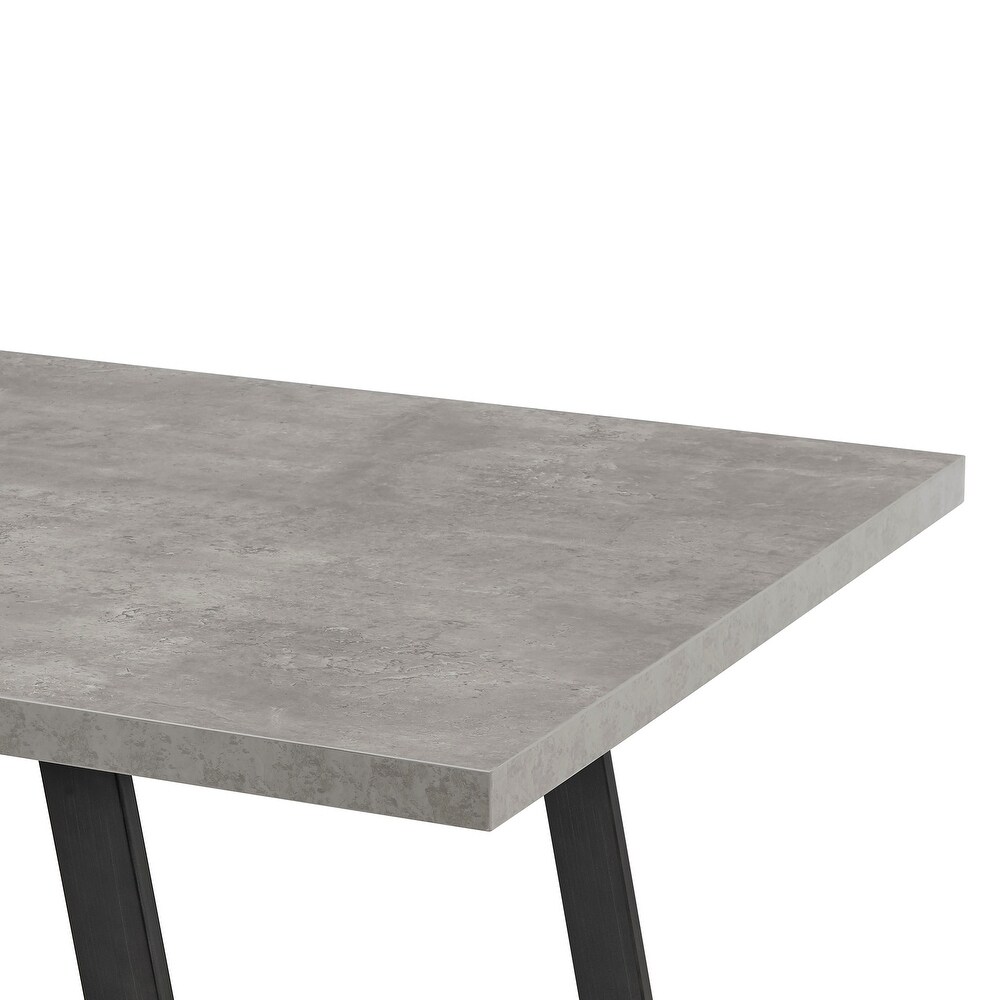 Coronado Rectangular Dining Table with Grey Cement Top