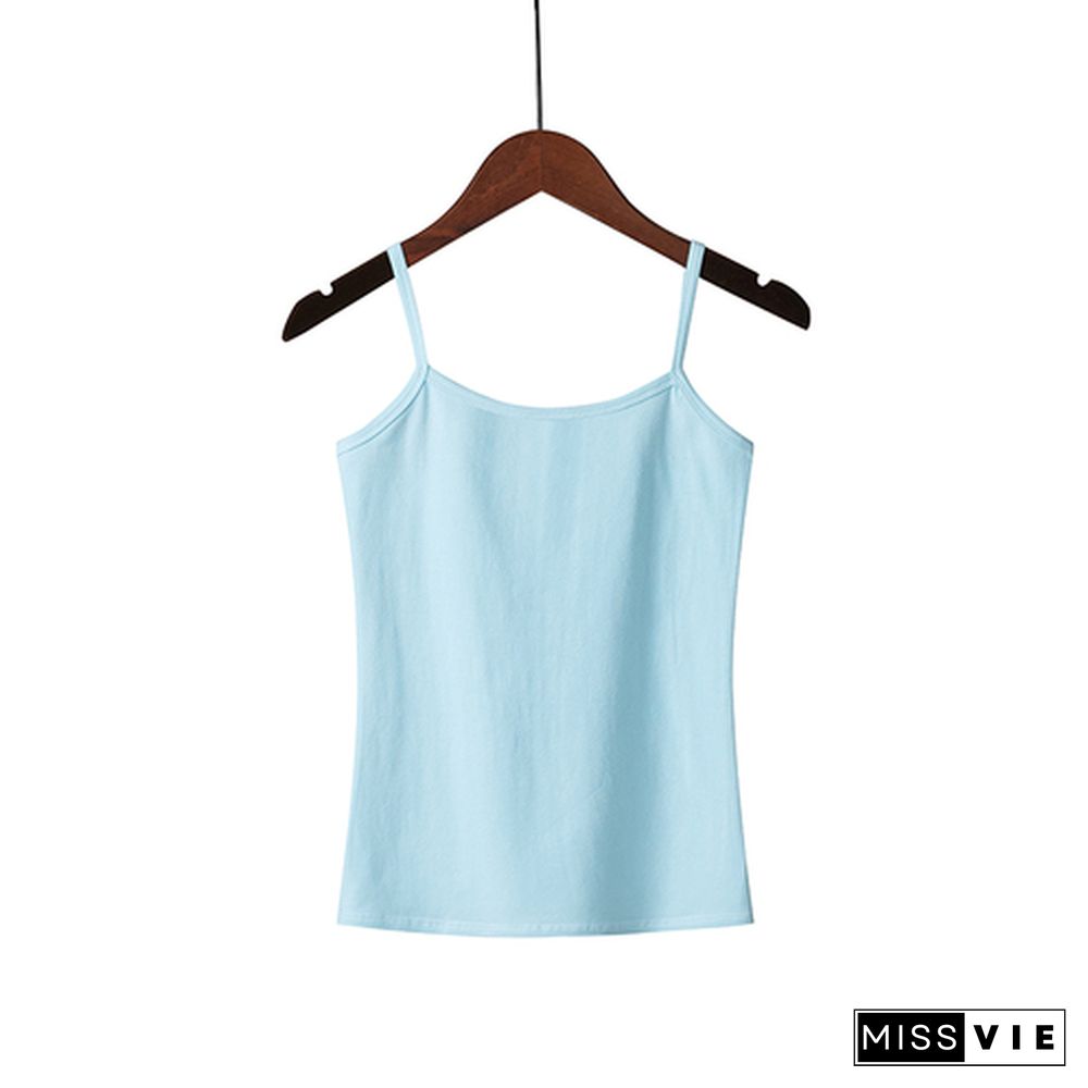 Xs 3Xl Spaghetti Strap Cami Women Fitness Cotton Tank Top Spring Summer Singlet Vest Stretch Undershirt Camisole Streetwear Tops