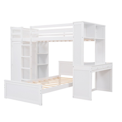 Twin Size Loft Bed with a Stand Alone Bed  Shelves...