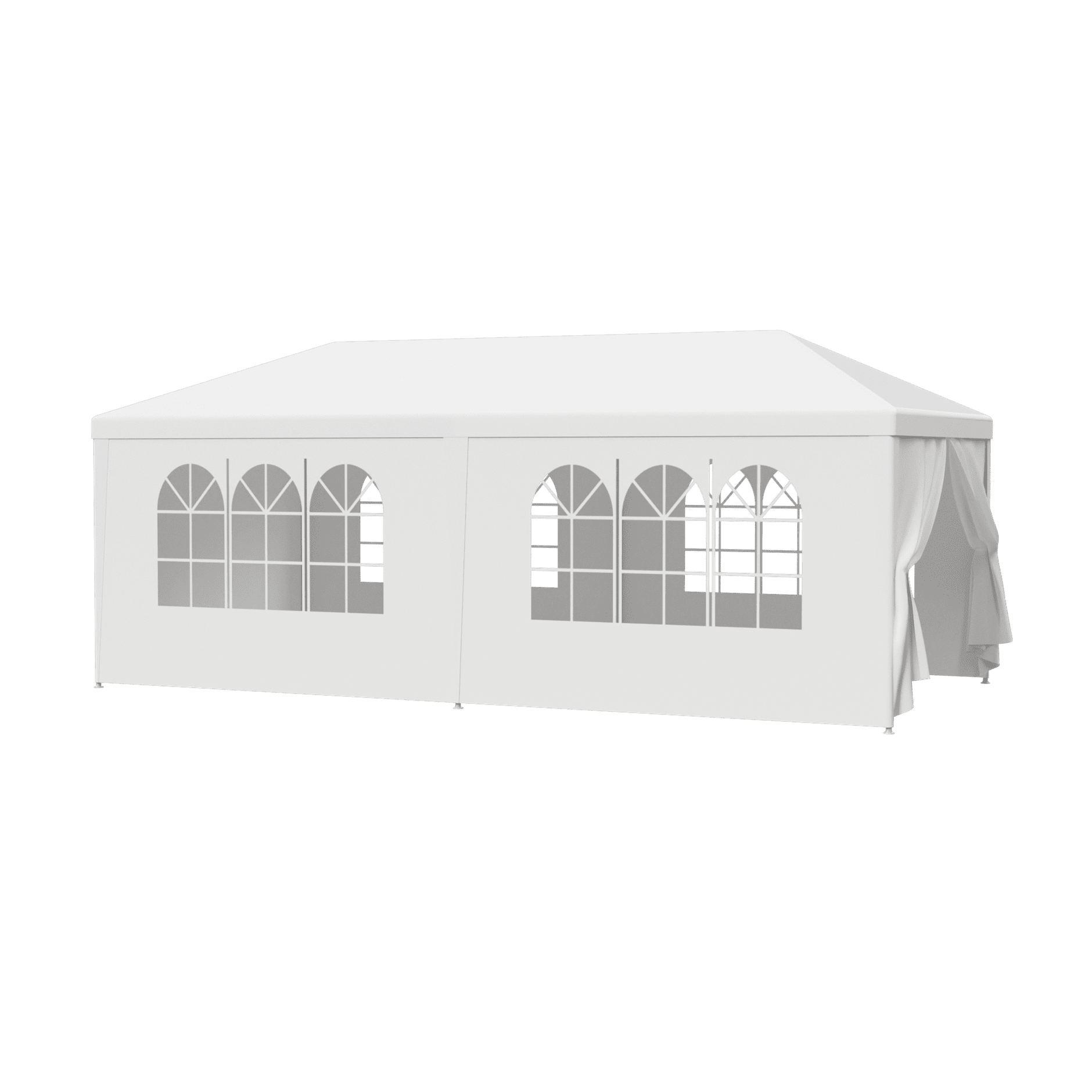 ZENY Outdoor Wedding Party Tent Gazebo Canopy White 4 Walls W/Windows + 2 Solid Walls 10 x 20'