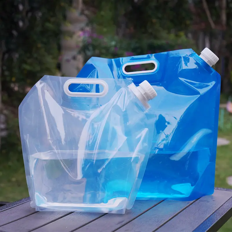 Outdoor large capacity convenient water bag Transparent 10L folding water bag