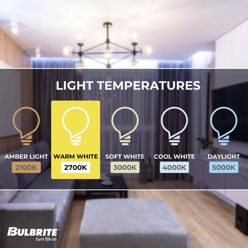 Bulbrite 100-Watt Equivalent A19 Dimmable Medium Screw LED Light Bulb Warm White Light 2700K (4-Pack) 862827