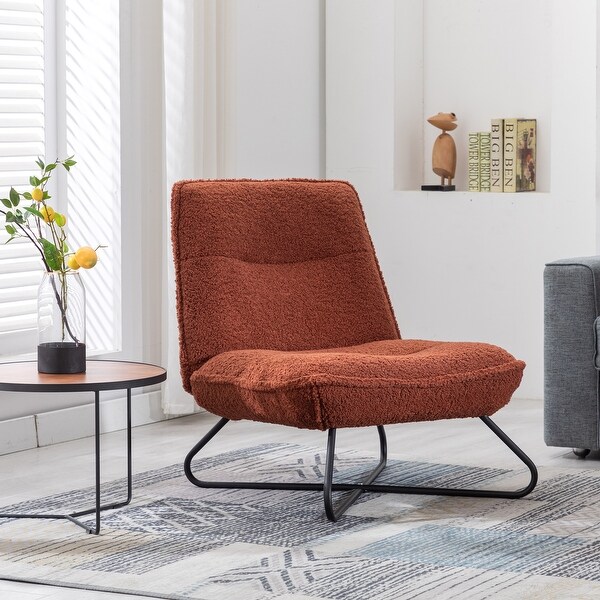 Modern Teddy Fabric Accent Armless Chair