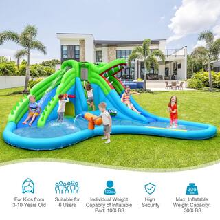 Costway Multi-Color Inflatable Water Slide Upgraded Kids Bounce Castle Blower Excluded NP10329