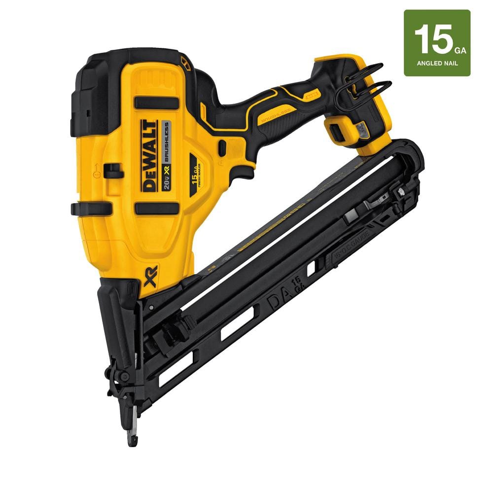 DEWALT 20V MAX XR Lithium-Ion Cordless 15-Gauge Angled Finish Nailer (Tool Only) DCN650B