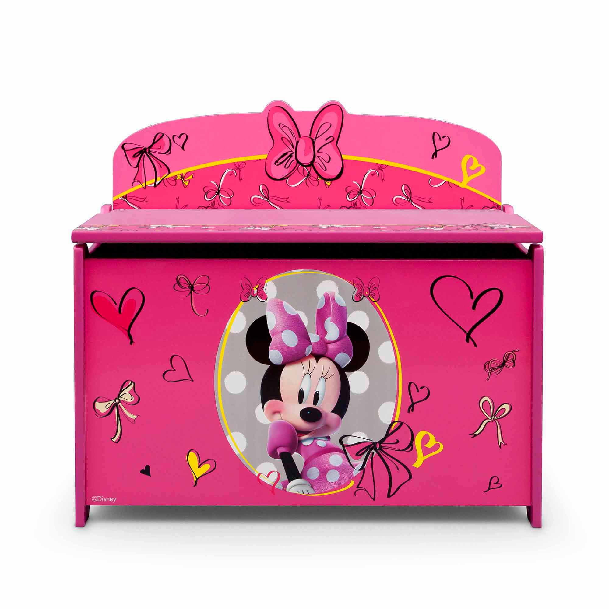 Disney Minnie Mouse Deluxe Wood Toy Box by Delta Children, Greenguard Gold Certified