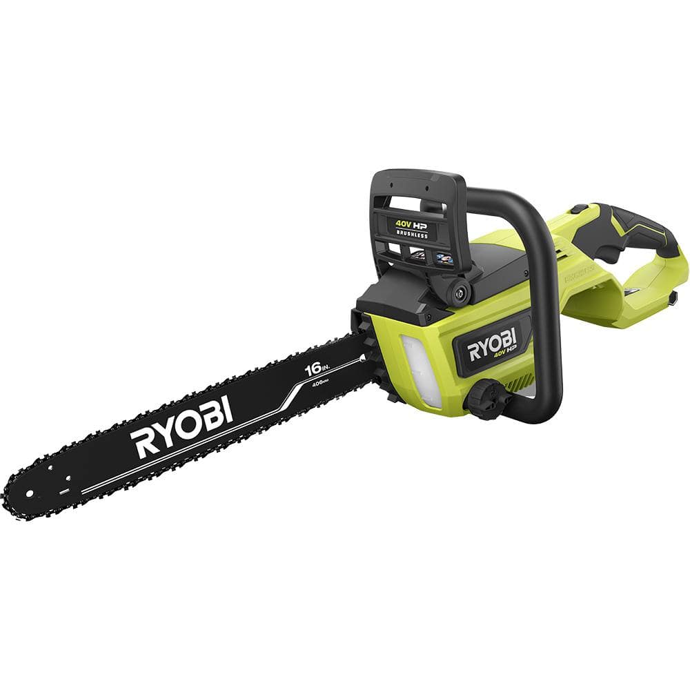 RYOBI 40V HP Brushless 16 in. Battery Chainsaw with 4.0 Ah Battery and Charger RY40550