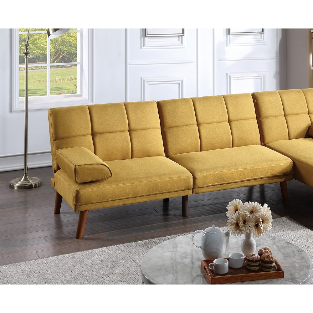 Polyfiber Sectional Sofa Set Living Room Furniture Solid wood Legs Tufted Couch Adjustable Sofa Chaise