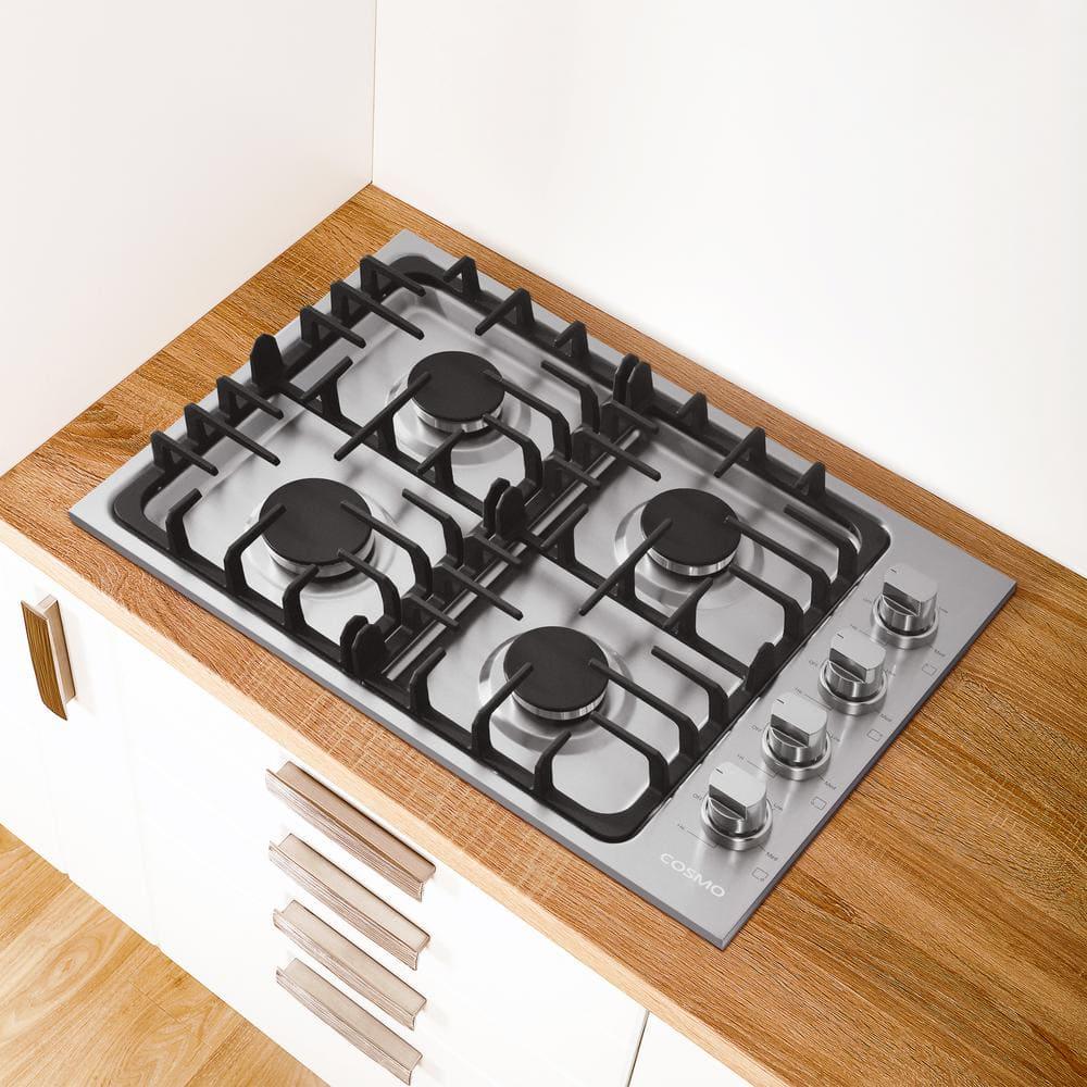 Cosmo 30 in Gas Cooktop in Stainless Steel with 4 Italian Made Burners