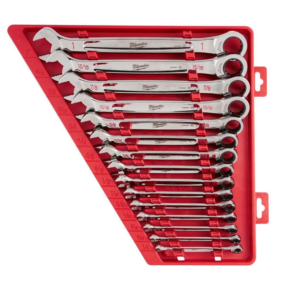 Milwaukee 15pc Ratcheting Combination Wrench Set - SAE 48-22-9416 from Milwaukee