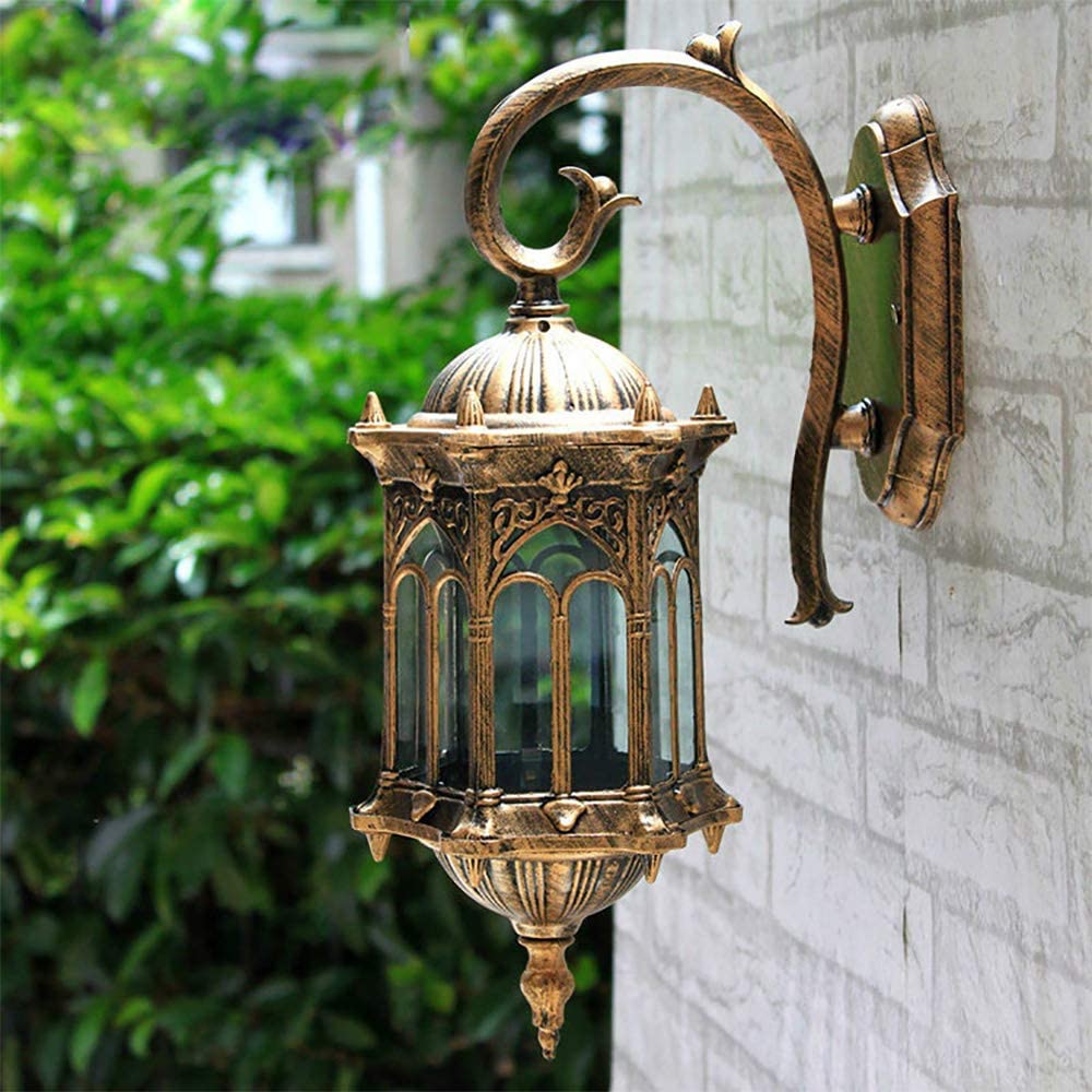 Antique Wall Light Fixture Retro Shade Lantern Sconce Porch Lamp Outdoor IP65