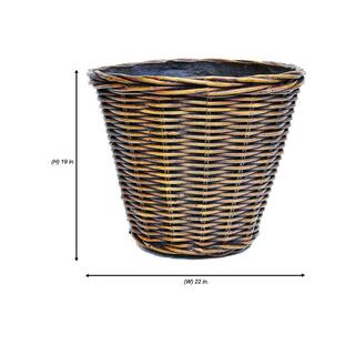 MPG 22 in. Dia Wicker Composite Woven Look Pot PC7138WSW