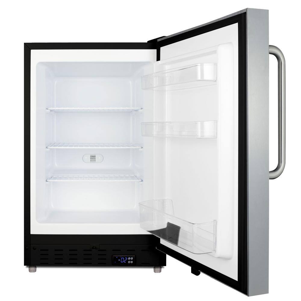 Summit Appliance 2.68 cu. ft. Manual Defrost Upright Freezer in Stainless Steel ADA Compliant ALFZ37BSSTB